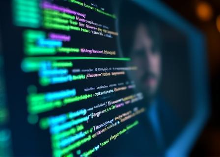 Close up of professional code on a monitor